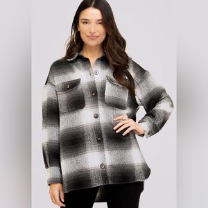 She & Sky Plaid Knit Shacket Women’s Size Small